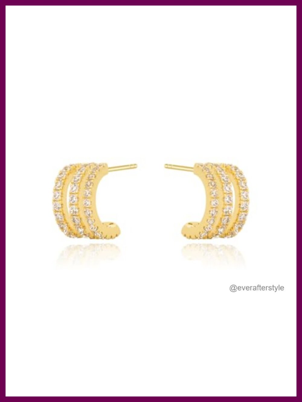 ARSIS Multi Hoop Earrings Women Triple Hoop CZ Sterling Silver Posts